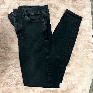 Black American Eagle Curvy High Rise Skinny Jeans #black #highrise #denim